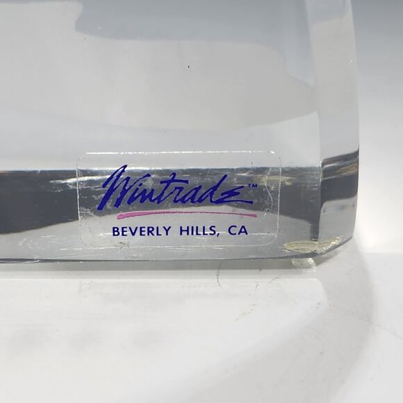 Lucite Bookends Wintrade of Beverly Hills CA Golfer Gift Golf Course Decor VTG - Picture 7 of 10